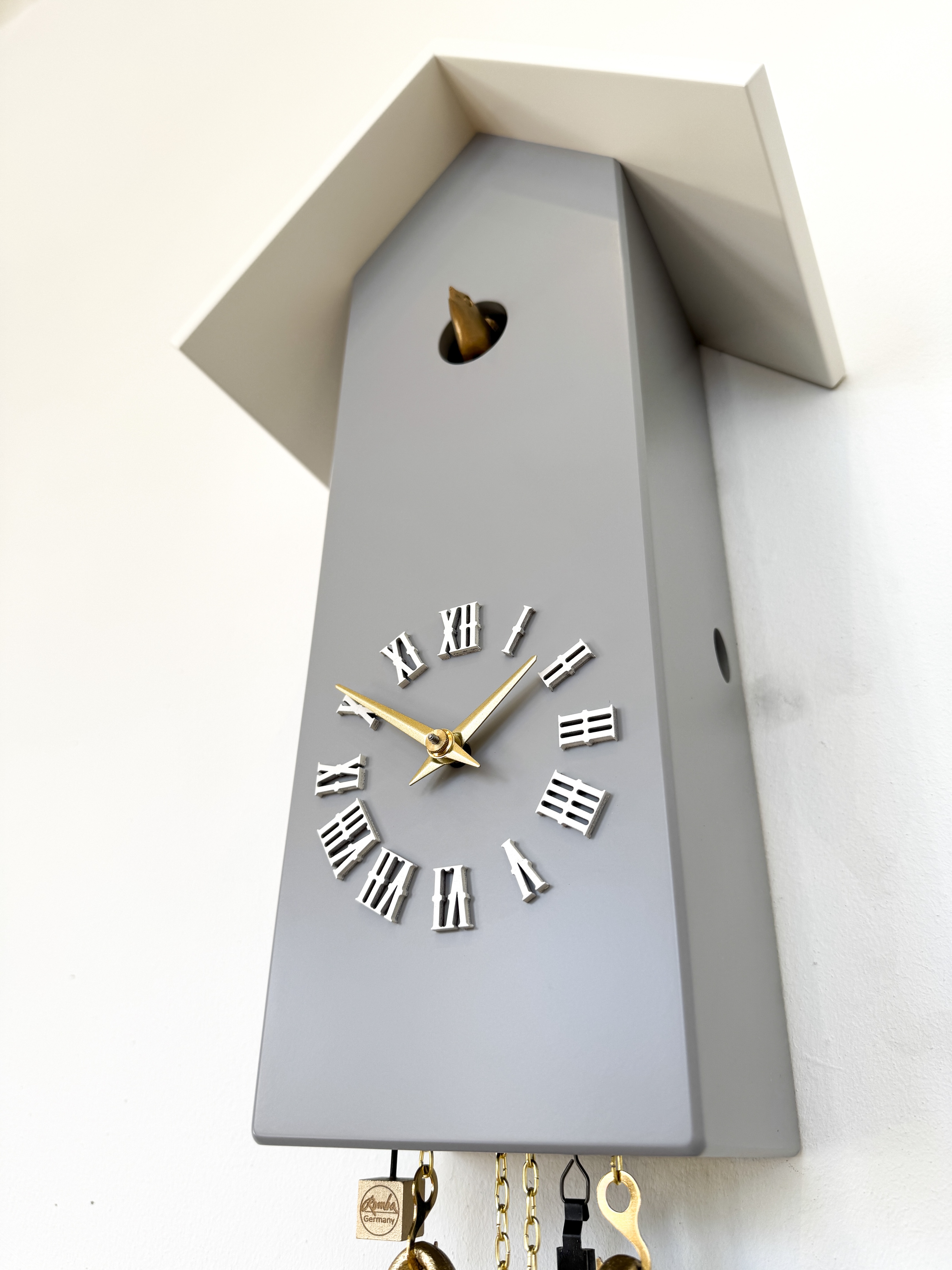 CLASSIC - Design Kuckucksuhr (grau/gold/weiß) Rombach & Haas 