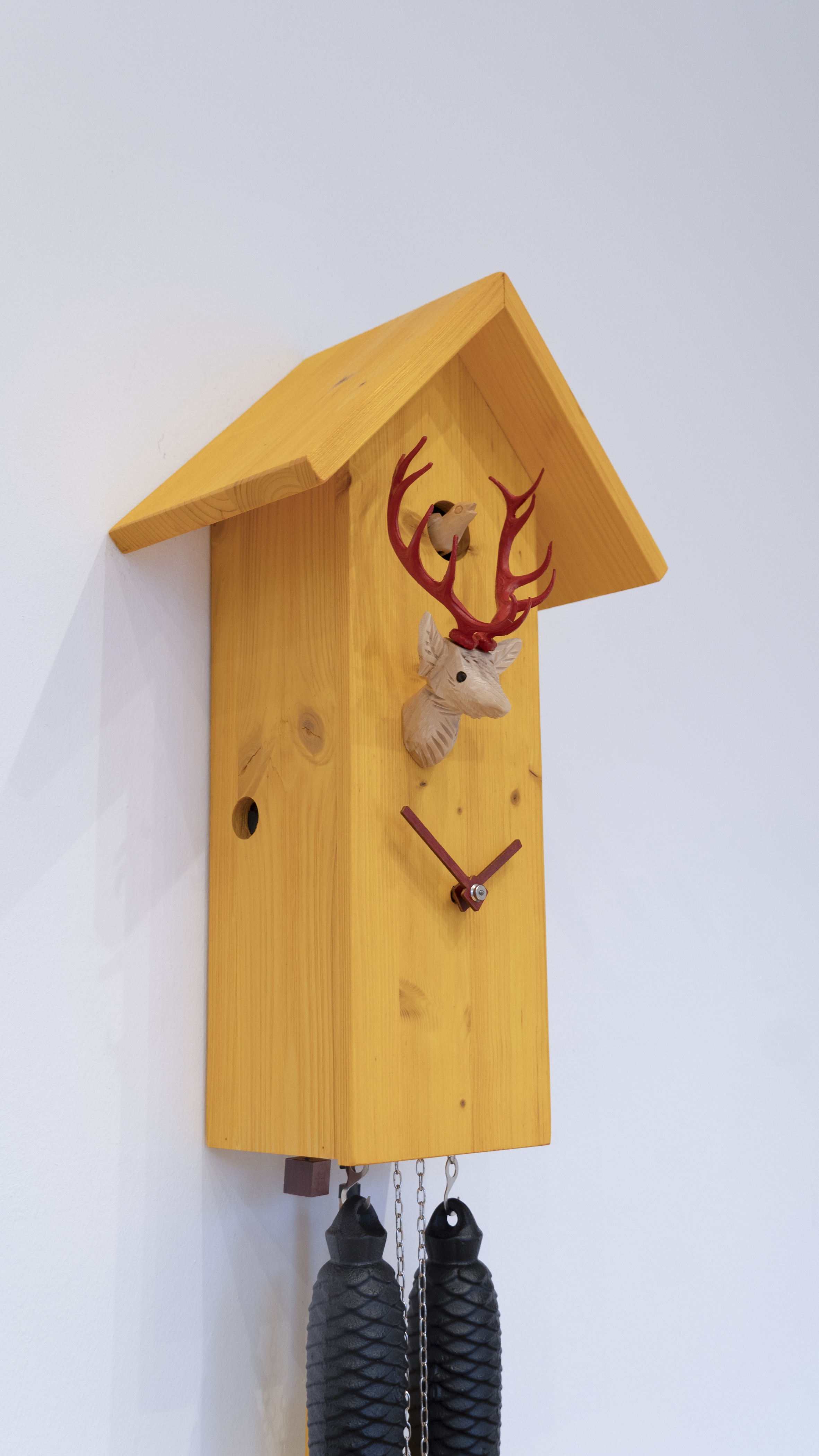 Kuckucksuhr Vogelhaus senfgelb