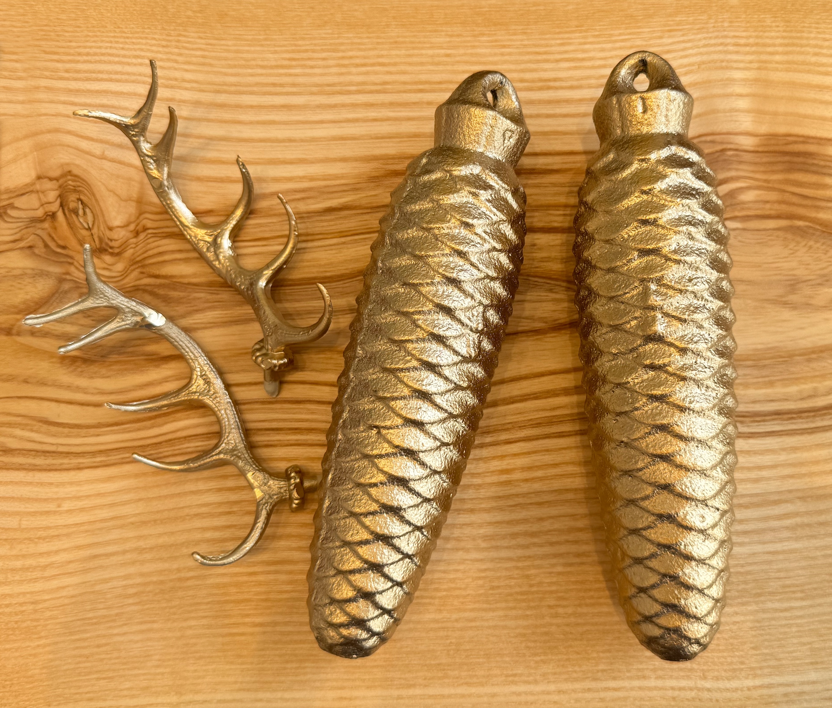 Geweihe / Gewichte (gold)  (für 8-Tag-Kuckucksuhren) 