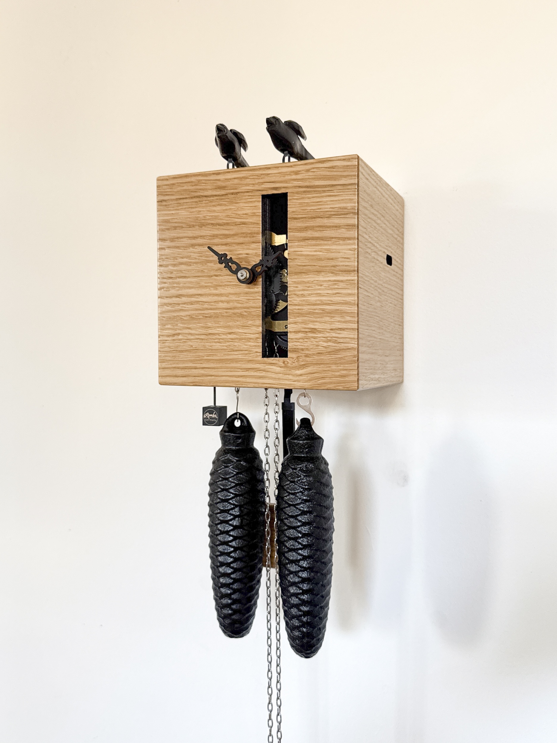 DUETT - Design Kuckucksuhr (natur/ Einblick in die Mechanik) Rombach & Haas