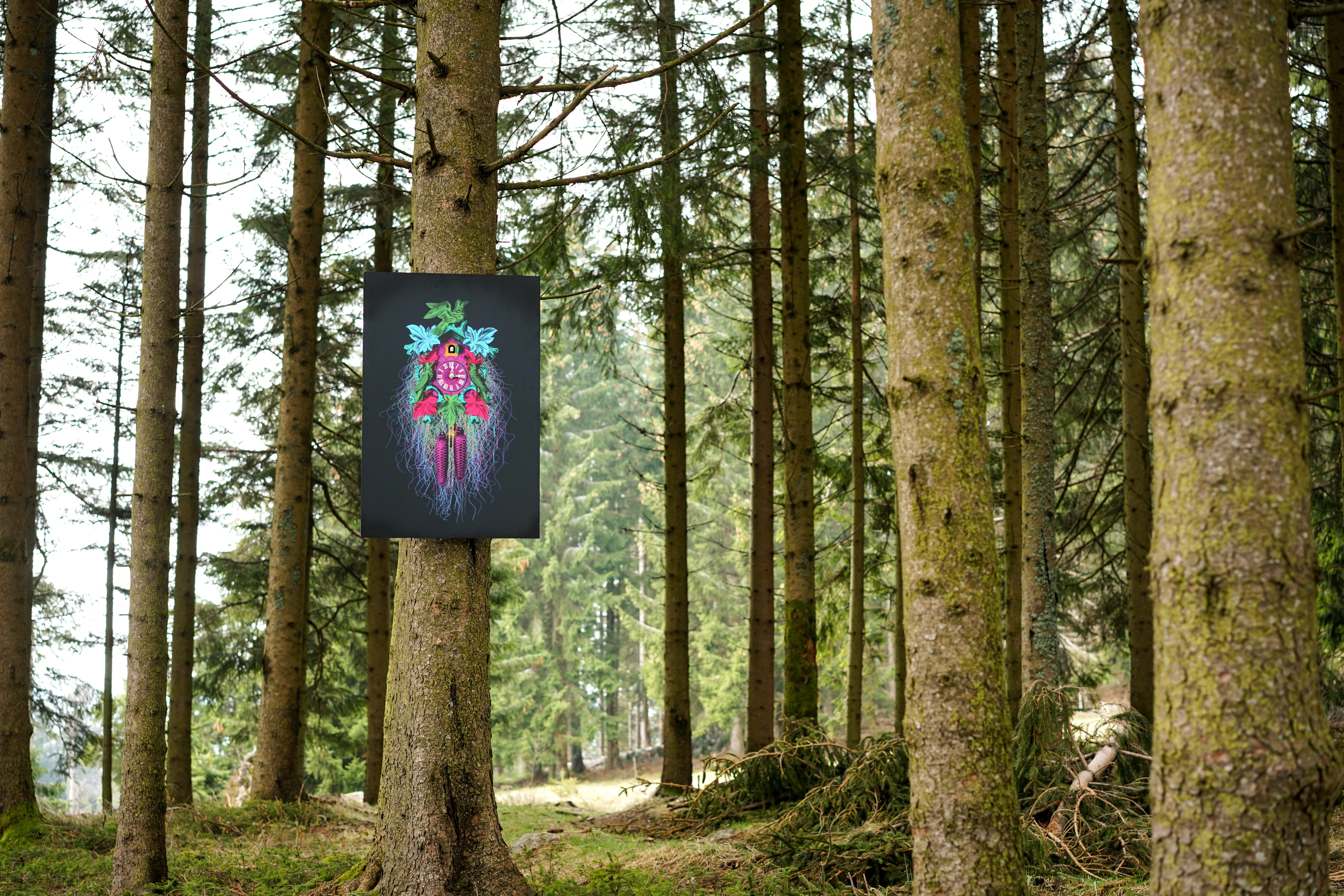 Wandbild-Uhr + GRATIS Kuckucksuhr