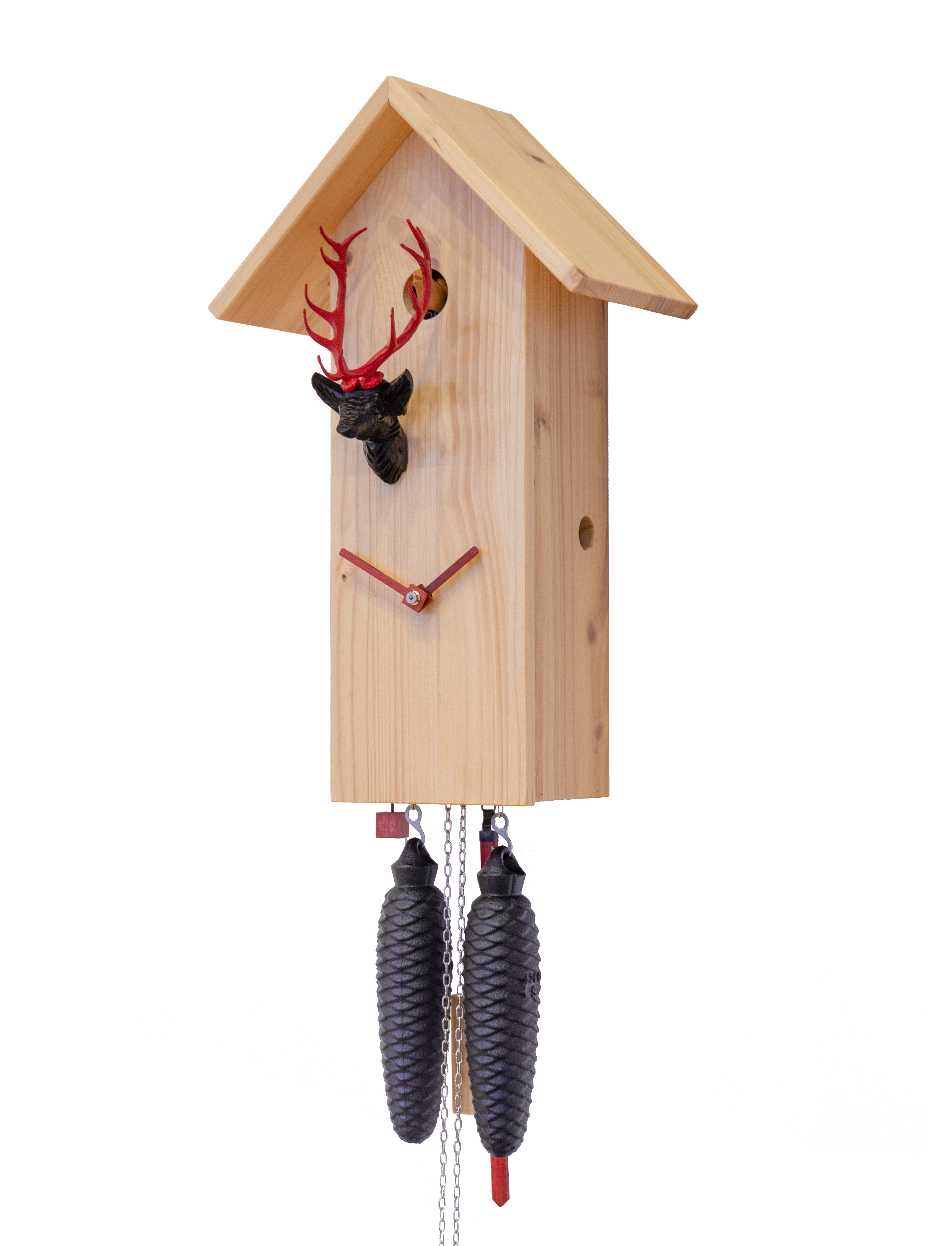 CLASSIC - Design Kuckucksuhr (rot/schwarz/natur) Rombach & Haas