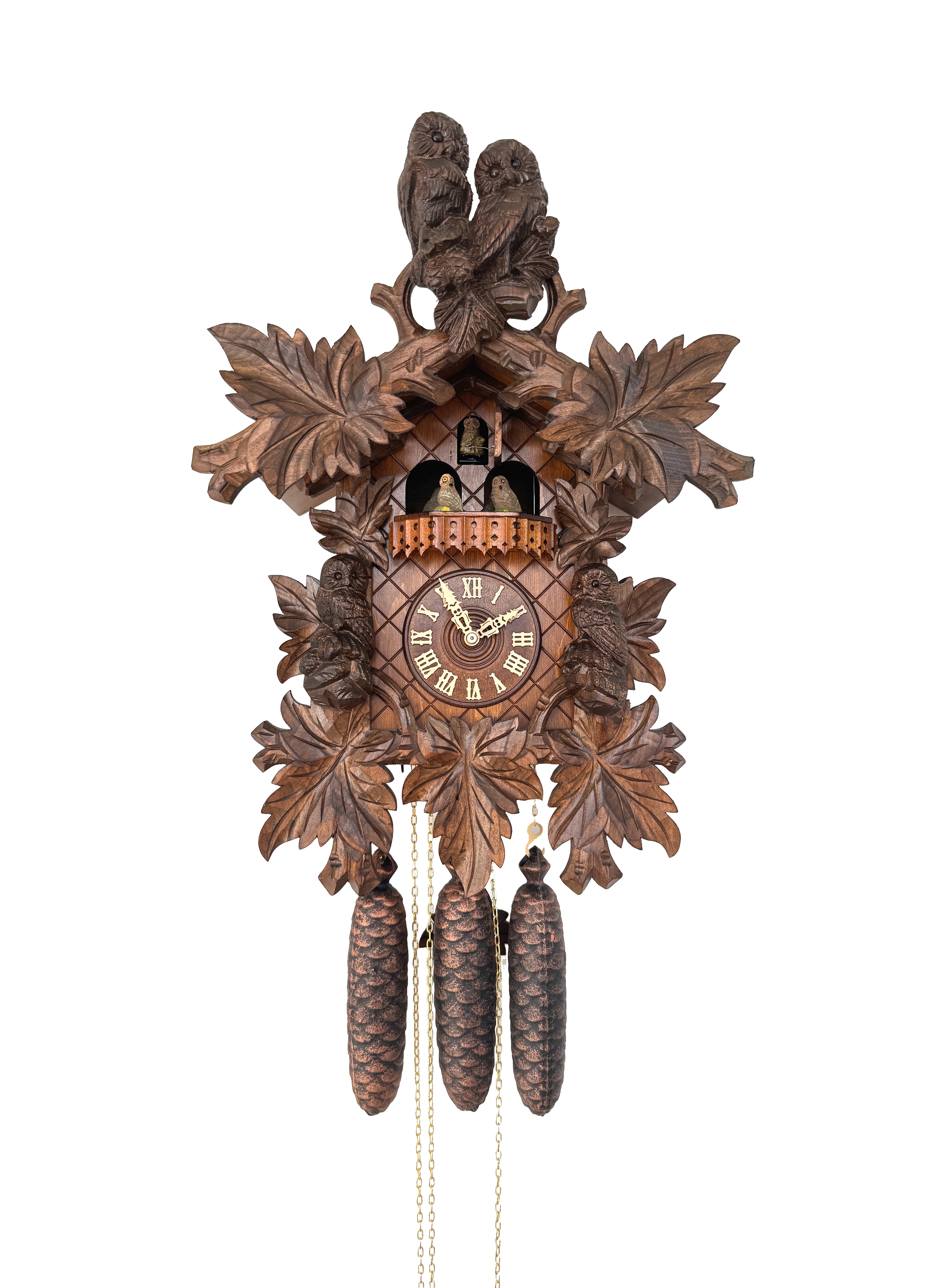 TRADITION  🦉- Eulenuhr mit Musik Schwarzwalduhr von Rombach & Haas 