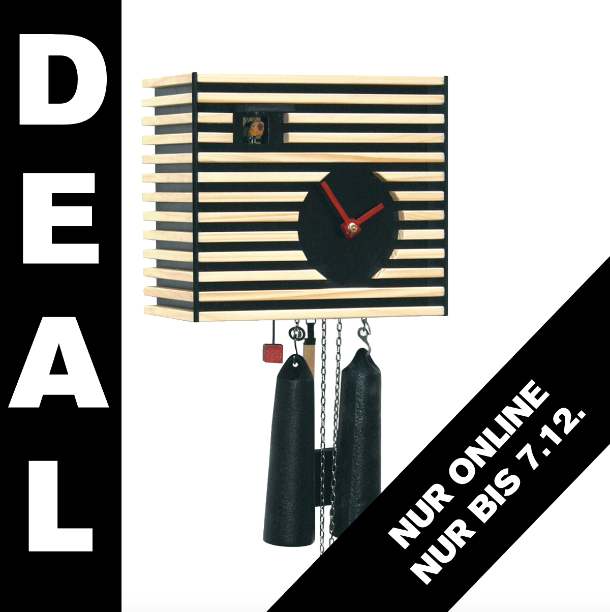 BAUHAUS - Design Kuckucksuhr (schwarz) Rombach & Haas