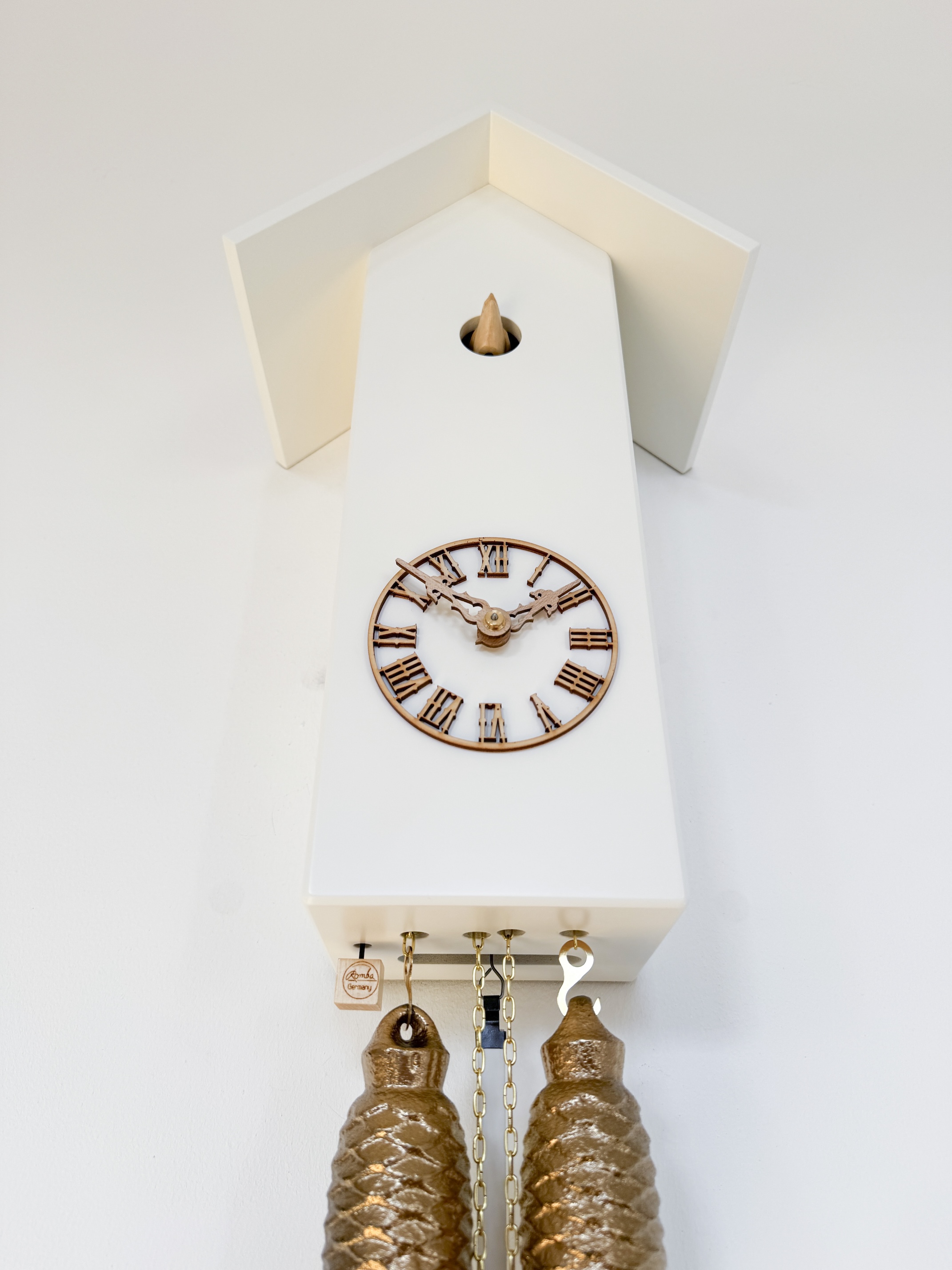CLASSIC - Design Kuckucksuhr (weiß/Holz natur) Rombach & Haas 