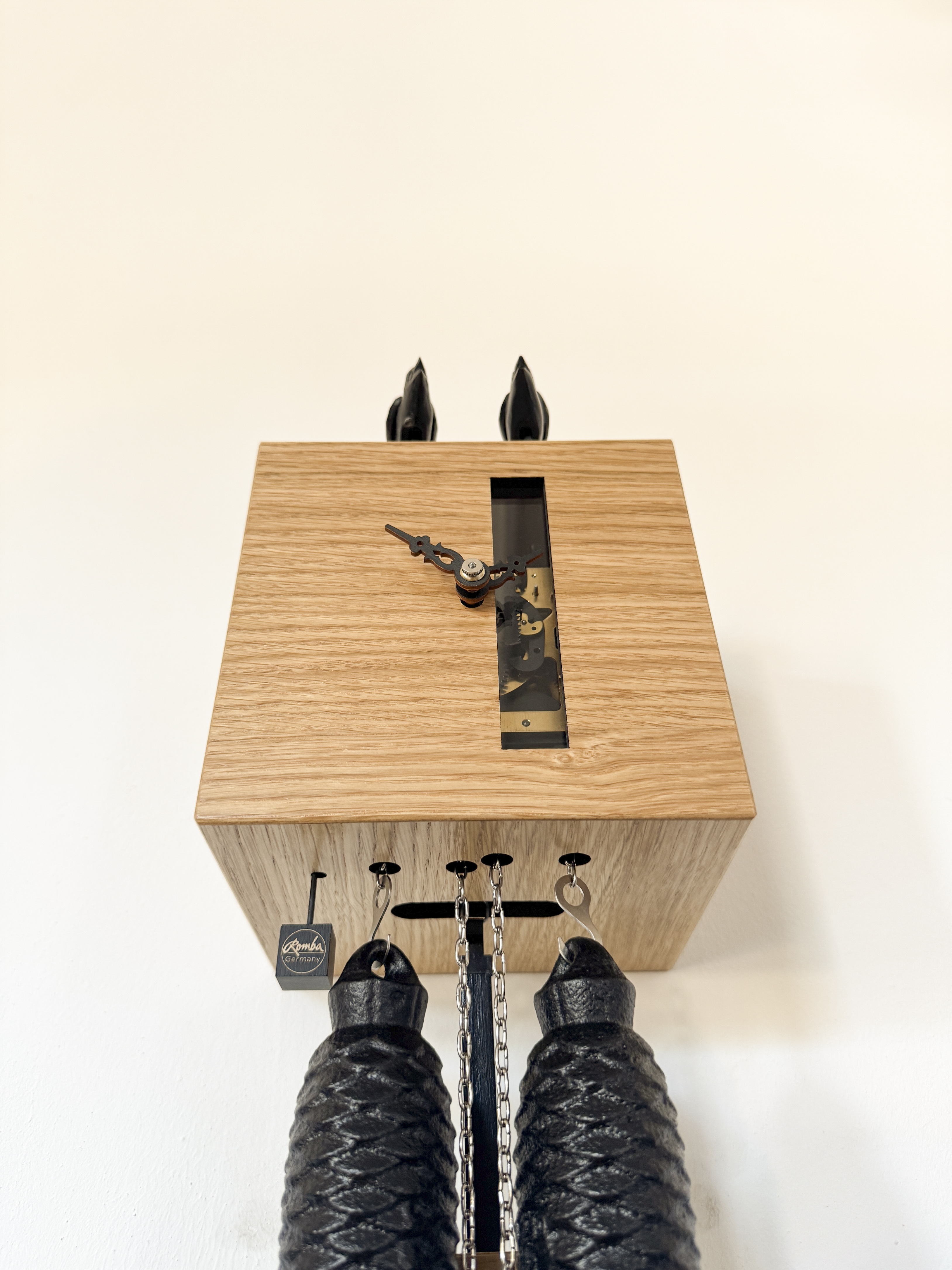 DUETT - Design Kuckucksuhr (natur/ Einblick in die Mechanik) Rombach & Haas